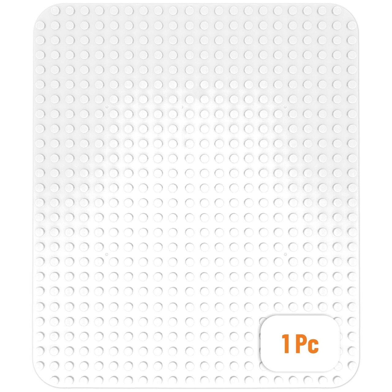 Strictly Briks Toy Building Block - Classic Big Briks Baseplate 15" x 10.5" Large Building Brick Baseplate for Ages 36 Months to 1188 Months, Single White Flat Bottom Base Plate, 1 Pc